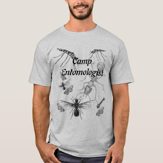 Camp Entomologistおもしろい Bug Mens T-shirt Tシャツ (正面)