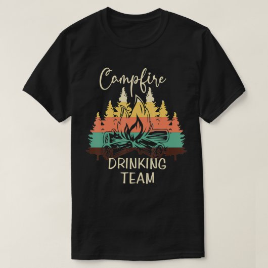 Camp Fire Drinking Team Camping  Tシャツ (デザイン正面)