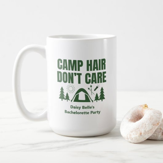Camp Hair Don't Care Bachelorette Green コーヒーマグカップ (ドーナツ)