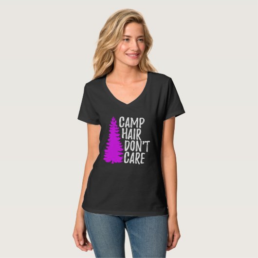 Camp Hair Dont Care   Camping Tシャツ (正面フル)
