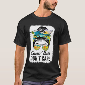 Camp Hair Don'T Care Womens Camper Camping Messy B Tシャツ
