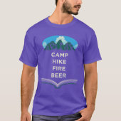 Camp Hike Fire Beer Camping Hiking Camper Hiker Dr Tシャツ (正面)