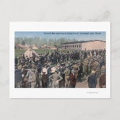 Camp Lewisに報告する起草された男性 ポストカード (正面)