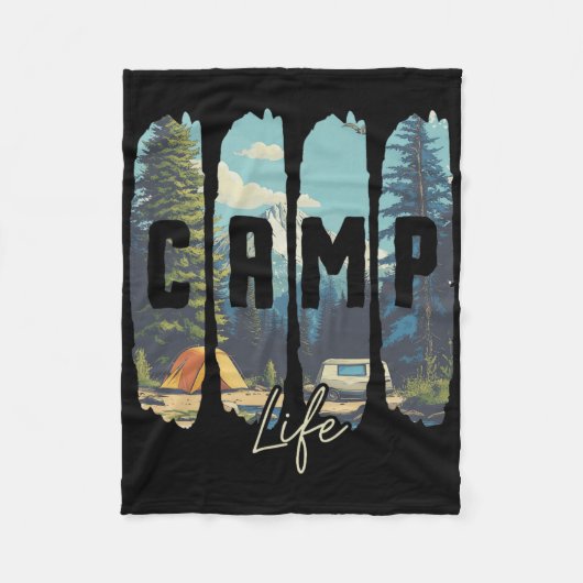 Camp Life  フリースブランケット (正面)