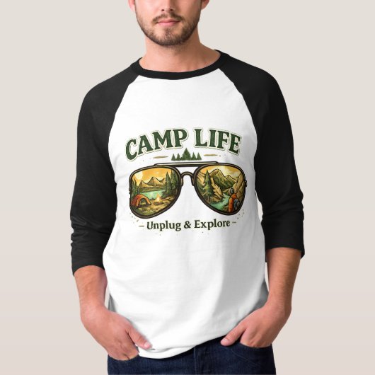 Camp Life Feels Right Raglan T-Shirt USA Tシャツ (正面)