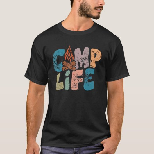 Camp Life Happy Camper Love Camping Life Tシャツ (正面)