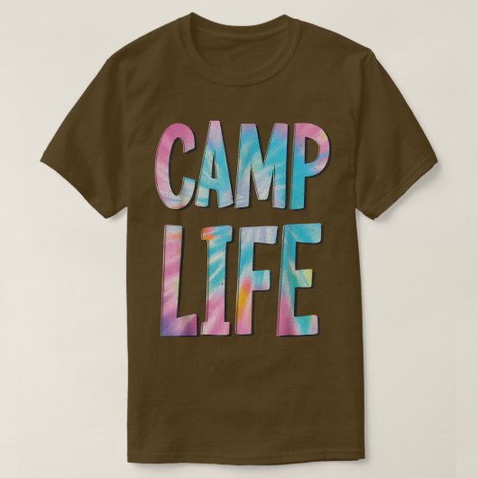 Camp Life TieDie Summer Top for Girls Summer Camp Tシャツ (デザイン正面)