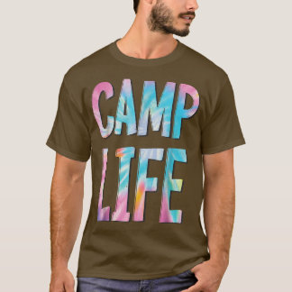 Camp Life TieDie Summer Top for Girls Summer Camp Tシャツ
