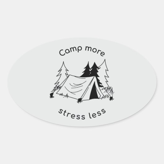 Camp more stress less  楕円形シール (正面)