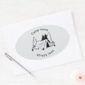 Camp more stress less 楕円形シール (封筒)