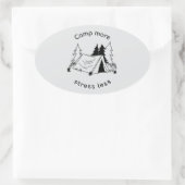 Camp more stress less 楕円形シール (バッグ)