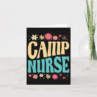 Camp Nurse Floral Outfit Summer Camping Registered カード