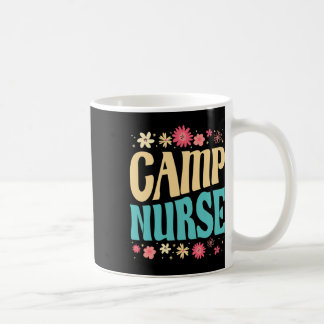 Camp Nurse Floral Outfit Summer Camping Registered コーヒーマグカップ