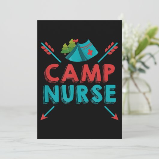 Camp Nurse Nursing RN Appreciation Camping 招待状 (スタンド正面)