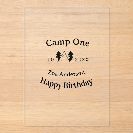 Camp one happy birthday name date campingadventure アクリル招待状