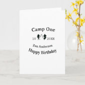 Camp one happy birthday name date campingadventure カード (黄色い花)