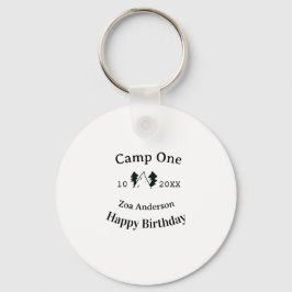 Camp one happy birthday name date campingadventure キーホルダー