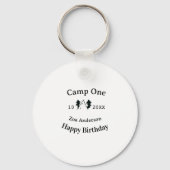 Camp one happy birthday name date campingadventure キーホルダー (裏面)