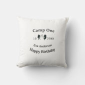 Camp one happy birthday name date campingadventure クッション (正面)
