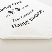 Camp one happy birthday name date campingadventure シェルパブランケット (3/4)