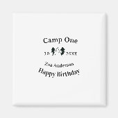 Camp one happy birthday name date campingadventure マグネット (正面)