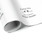 Camp one happy birthday name date campingadventure ラッピングペーパー (ロールコーナー)