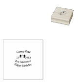 Camp one happy birthday name date campingadventure ラバースタンプ (押印)