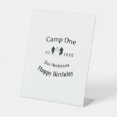 Camp one happy birthday name date campingadventure 台座サイン (正面)