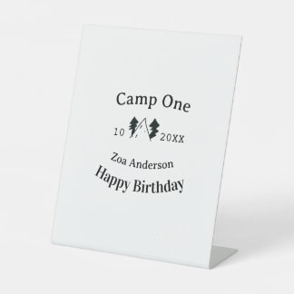 Camp one happy birthday name date campingadventure 台座サイン
