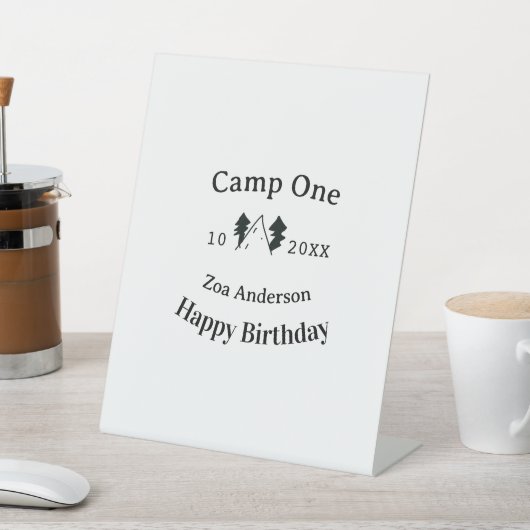 Camp one happy birthday name date campingadventure 台座サイン (インサイチュ)