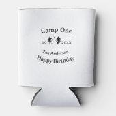 Camp one happy birthday name date campingadventure 缶クーラー (正面)