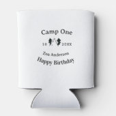 Camp one happy birthday name date campingadventure 缶クーラー (裏面)