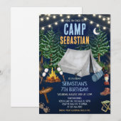 Camp Out Birthday Party 招待状 (正面/裏面)