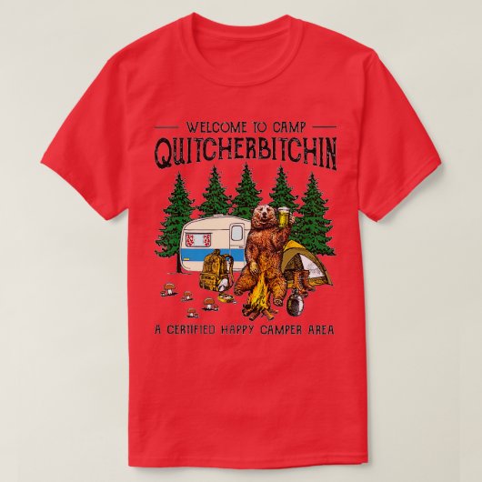 Camp Quitcherbitchin認定ベアードクターへようこそ。 Tシャツ (デザイン正面)