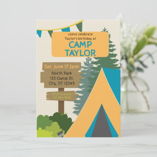Camp & Sign Birthday 招待状 (スタンド正面)