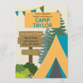 Camp & Sign Birthday 招待状 (正面)