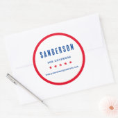 Campaign Name Red White Blue Political Election ラウンドシール (封筒)