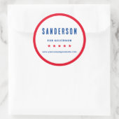 Campaign Name Red White Blue Political Election ラウンドシール (バッグ)