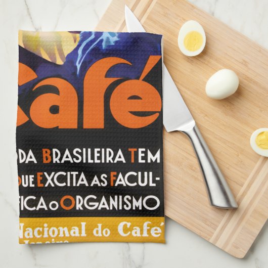 Campanha DaのボアのBebidaのコーヒーヴィンテージの広告ポスター キッチンタオル (四つ折り)