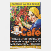 Campanha DaのボアのBebidaのコーヒーヴィンテージの広告ポスター キッチンタオル (縦)