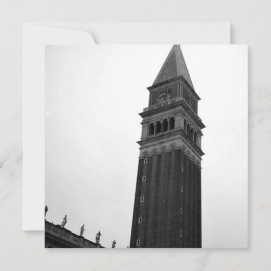 Campanile Piazza San Marco Black White Italy Tour シーズンカード (正面)