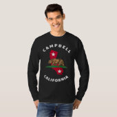 Campbell California CA Flag and Bear Badge Souveni Tシャツ (正面フル)