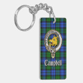 Campbell Clan Badge/Tartan Rectangle キーホルダー (正面左)