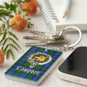 Campbell Clan Badge/Tartan Rectangle キーホルダー (正面右)