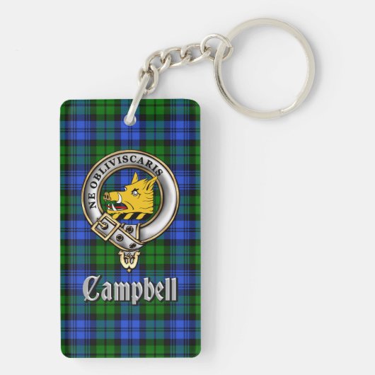 Campbell Clan Badge/Tartan Rectangle キーホルダー (裏面)