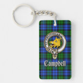 Campbell Clan Badge/Tartan Rectangle キーホルダー (正面)