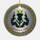 Campbell Clan Badge & Tartan Thistle Personalized セラミックオーナメント (裏面)
