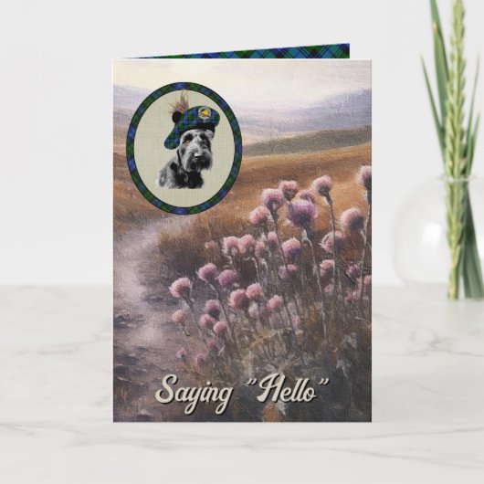 Campbell Scottie Dog & Tartan Personalized Card カード (正面)