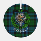 Campbell Scottish Clan Tartan & Crest ガラスオーナメント (裏面)