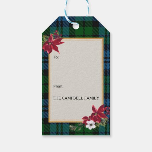 Campbell Scottish Clan Tartan & Crest ギフトタグ (裏面)